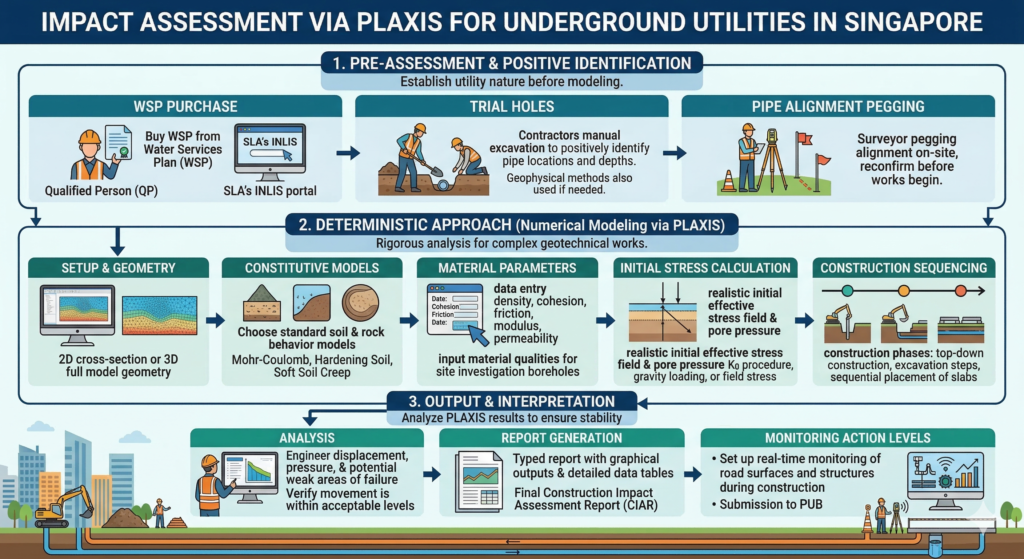 Impact Assessment via PLAXIS for underground utilities in Singapore