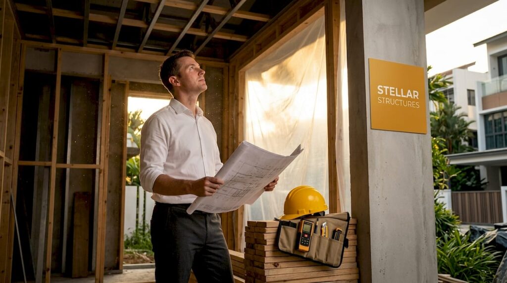 Engineer reviews renovation at Singapore site