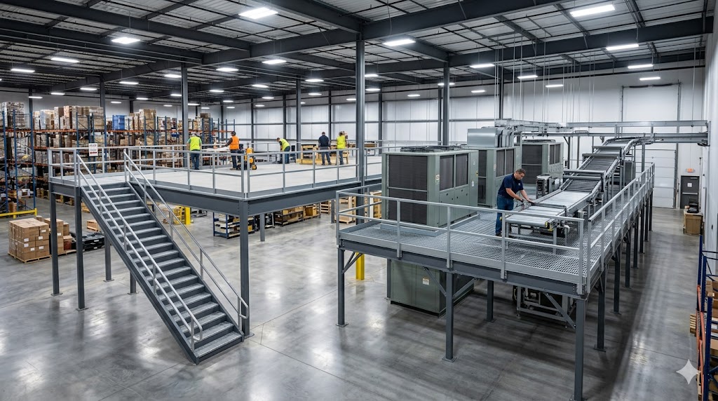 Difference between a mezzanine and an equipment platform