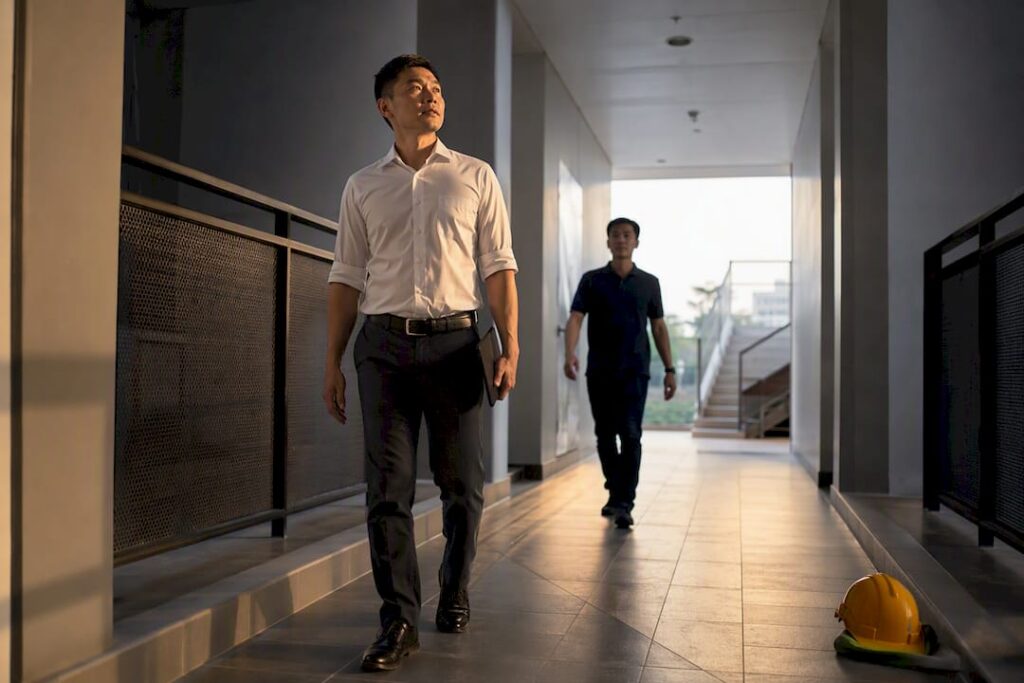Qualified Person inspecting completed building access