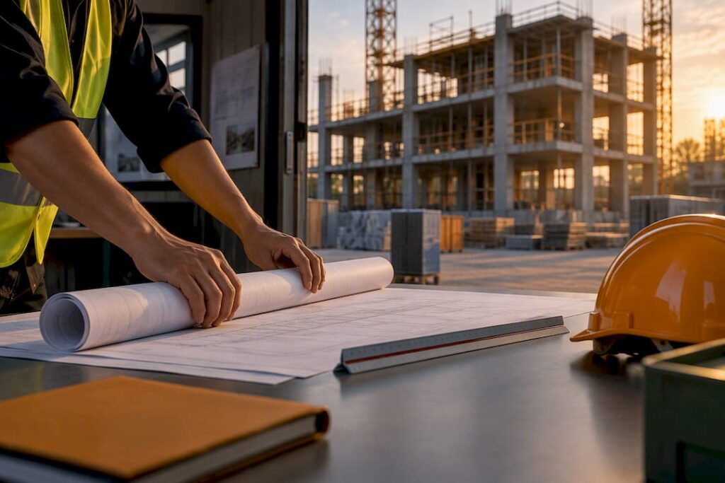 Singapore building approval planning at construction site