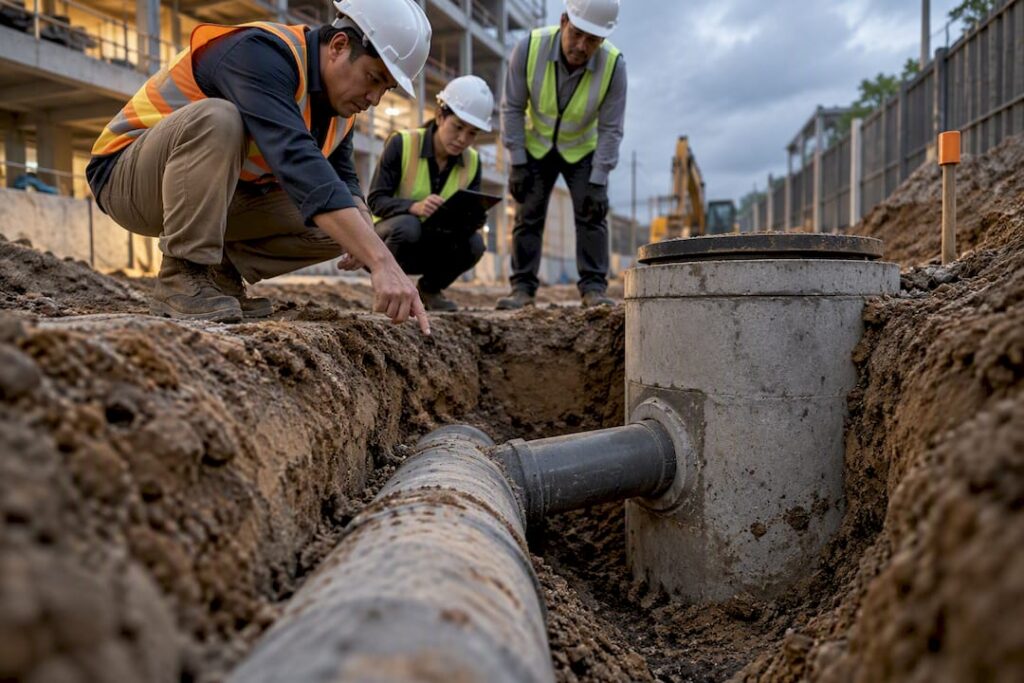 Singapore sewer connection inspection trench