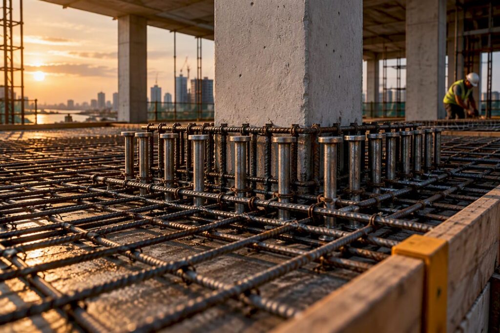 Punching shear reinforcement around slab column