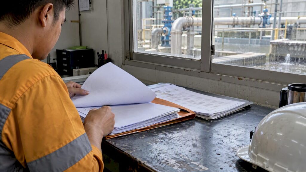 Effluent permit application beside laboratory results